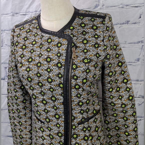 Guess by Marciano Women's Blazer Coat Jacket Asymmetrical Zip Cotton Linen 2 US - Picture 3 of 15